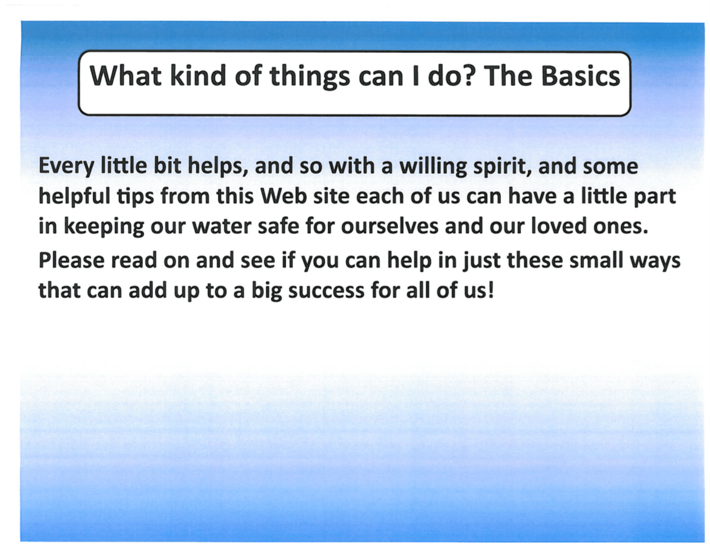 Visual representation of essential activities